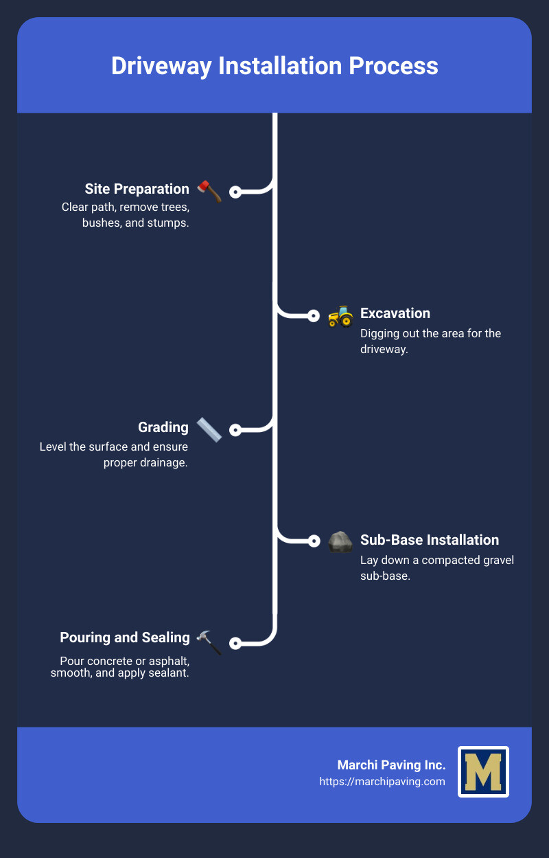 Driveway Installation Process Infographic - driveway contractors infographic infographic-line-5-step