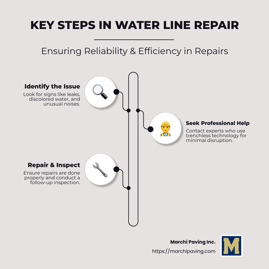 Infographic showing common water line issues and repair solutions - water line repair service infogr